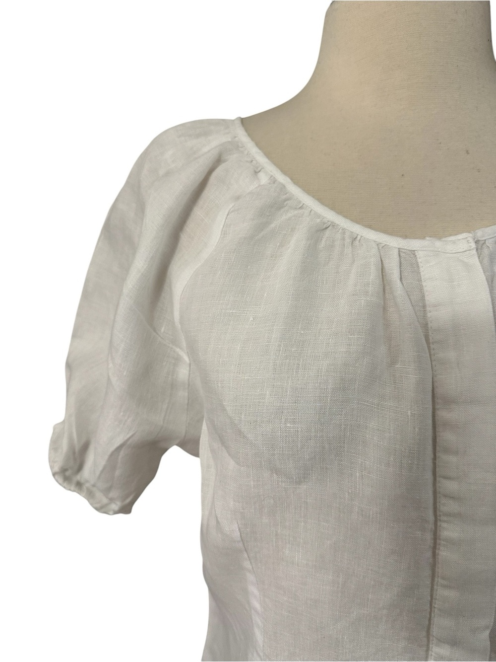 J. Crew White Puff-Sleeve Tie-Neck Blouse - Picture 5 of 13